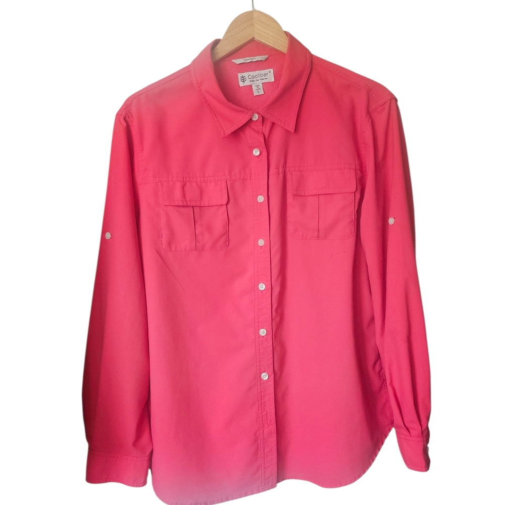 Coolibar UPF 50+ Sun Protection Tunic Top, Beachy Coral Pink Size XL